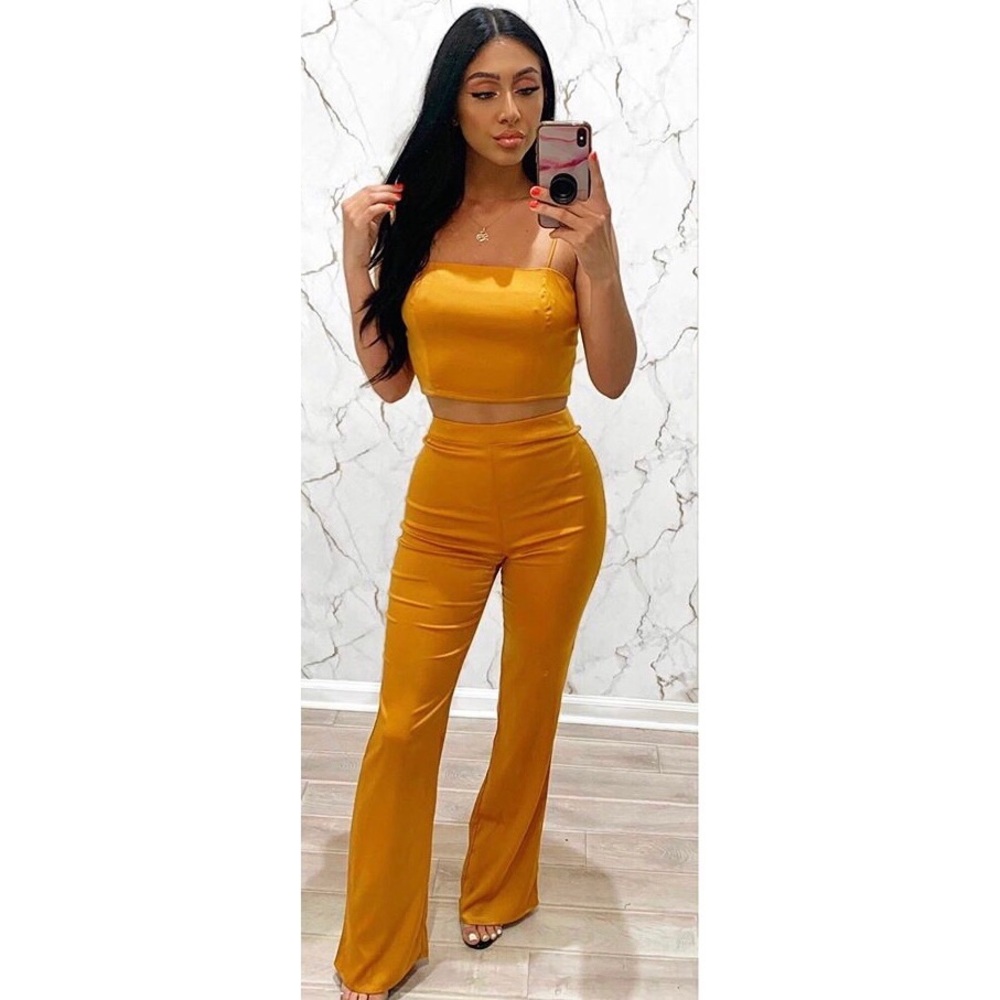 Gold two piece outfit